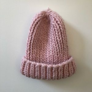 Oversized knit beanie hat